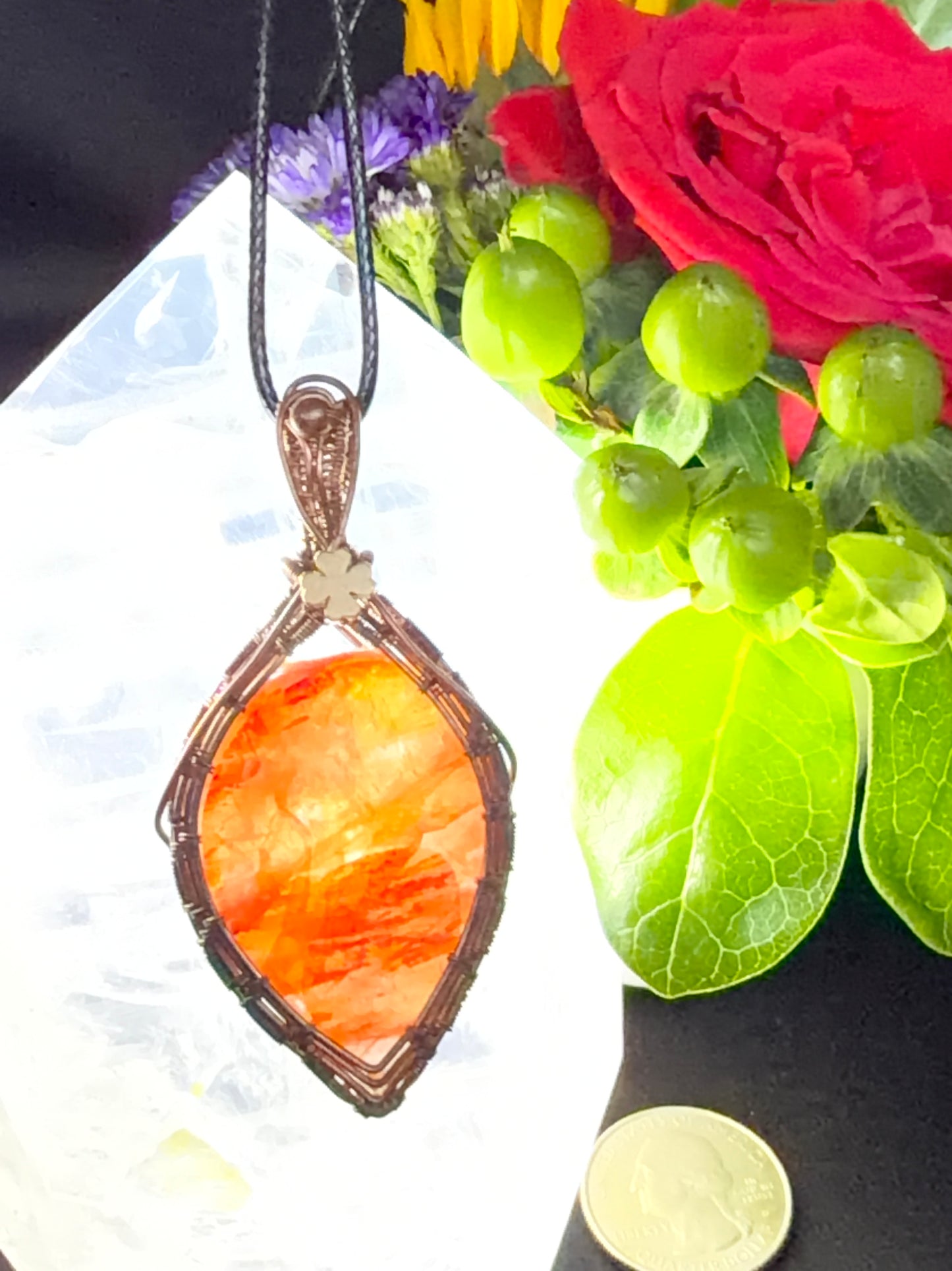 Fire Quartz Pendant