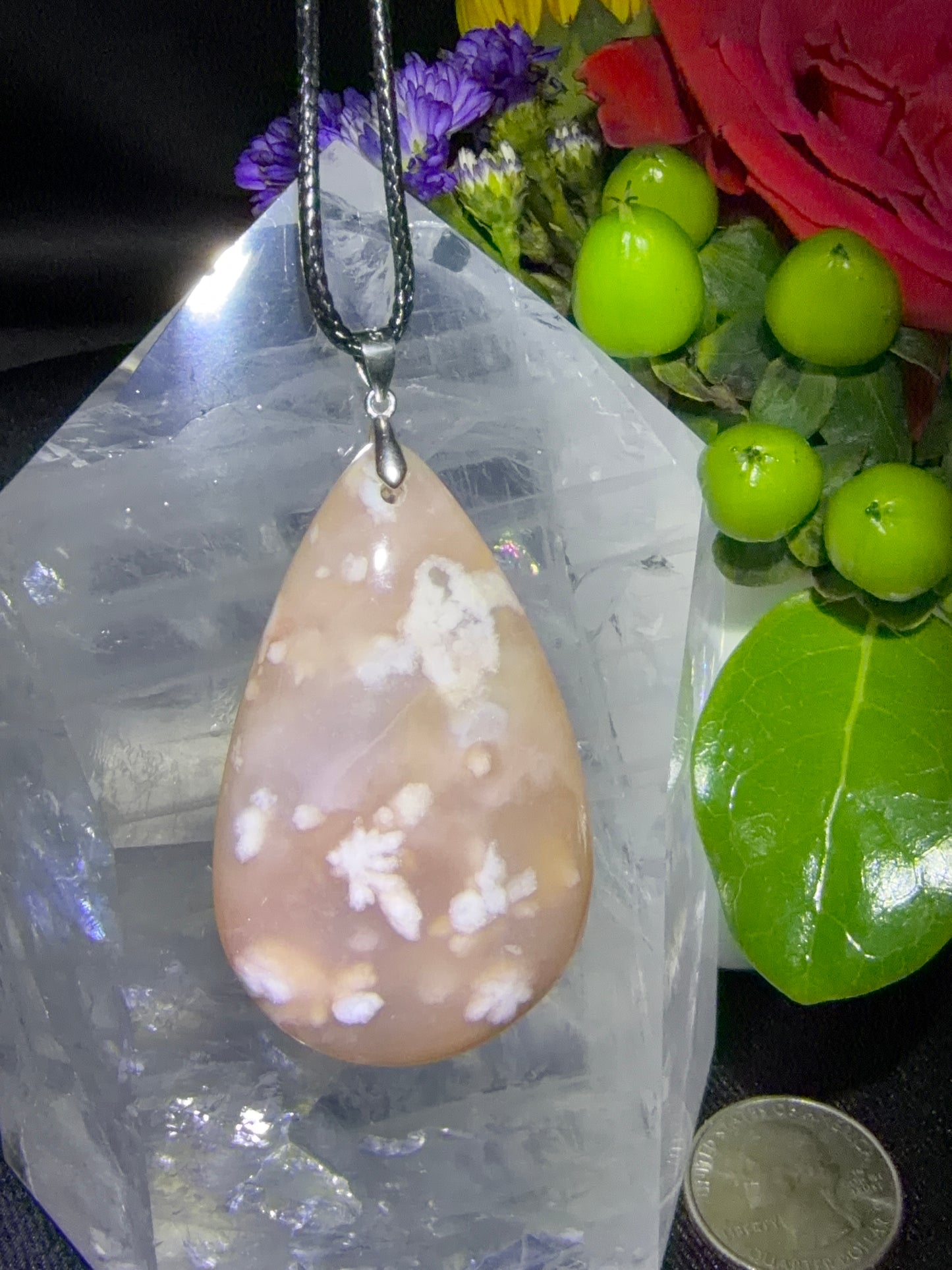 Flower Agate Pendant B