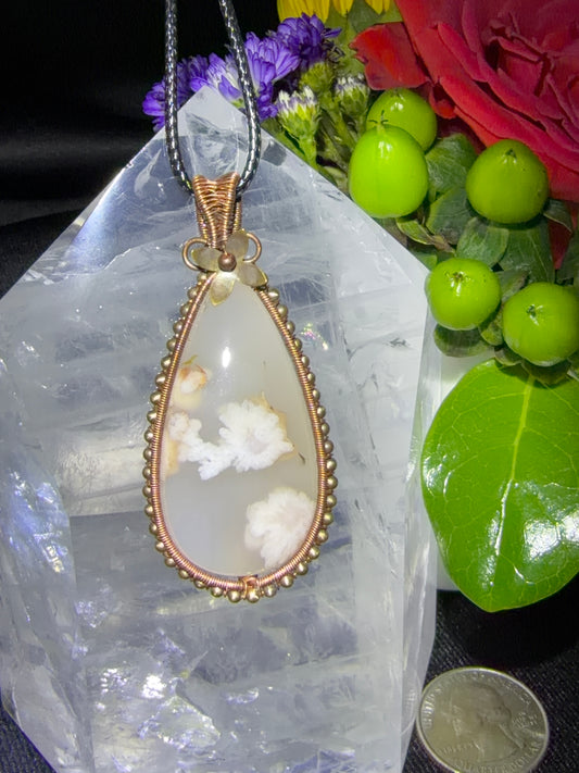 Flower Agate Pendant C