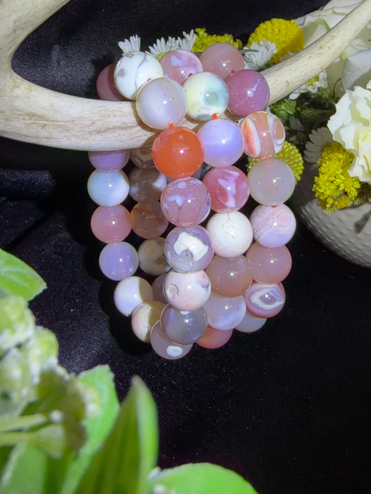 Pink Orca Agate Bracelets