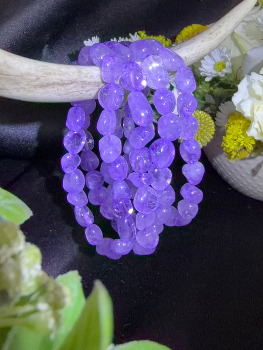Amethyst Pebble Bracelets