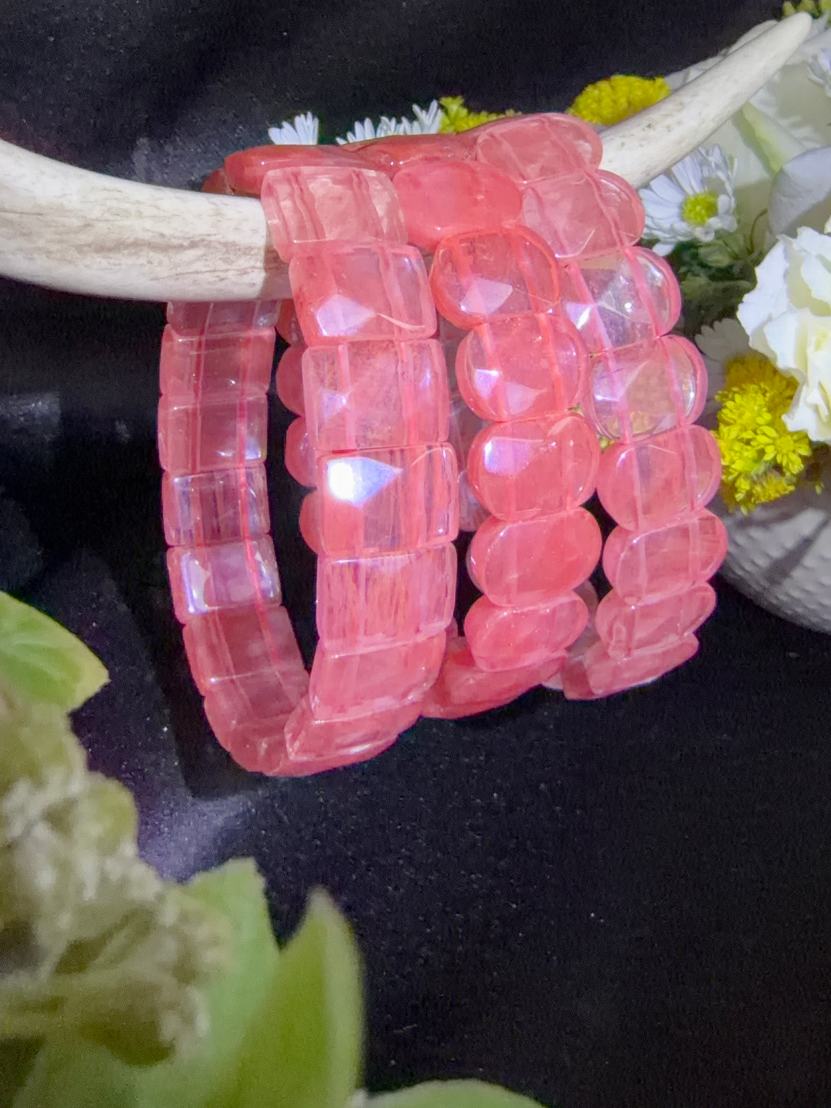 Watermelon Quartz Soft Bangle Bracelets