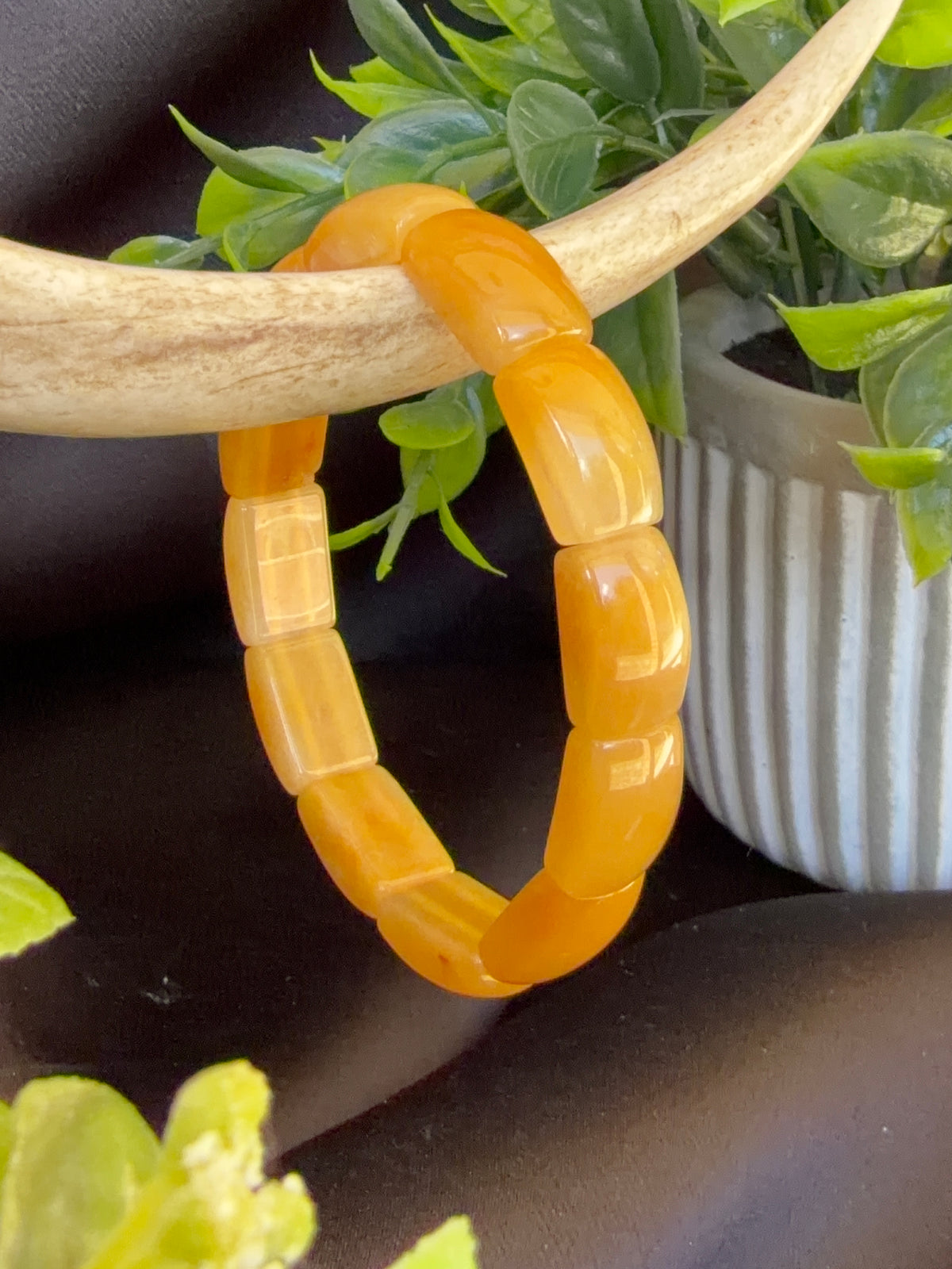 Yellow Jade Soft Bangle