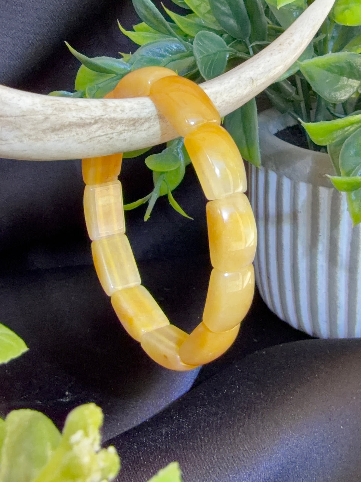 Yellow Jade Soft Bangle