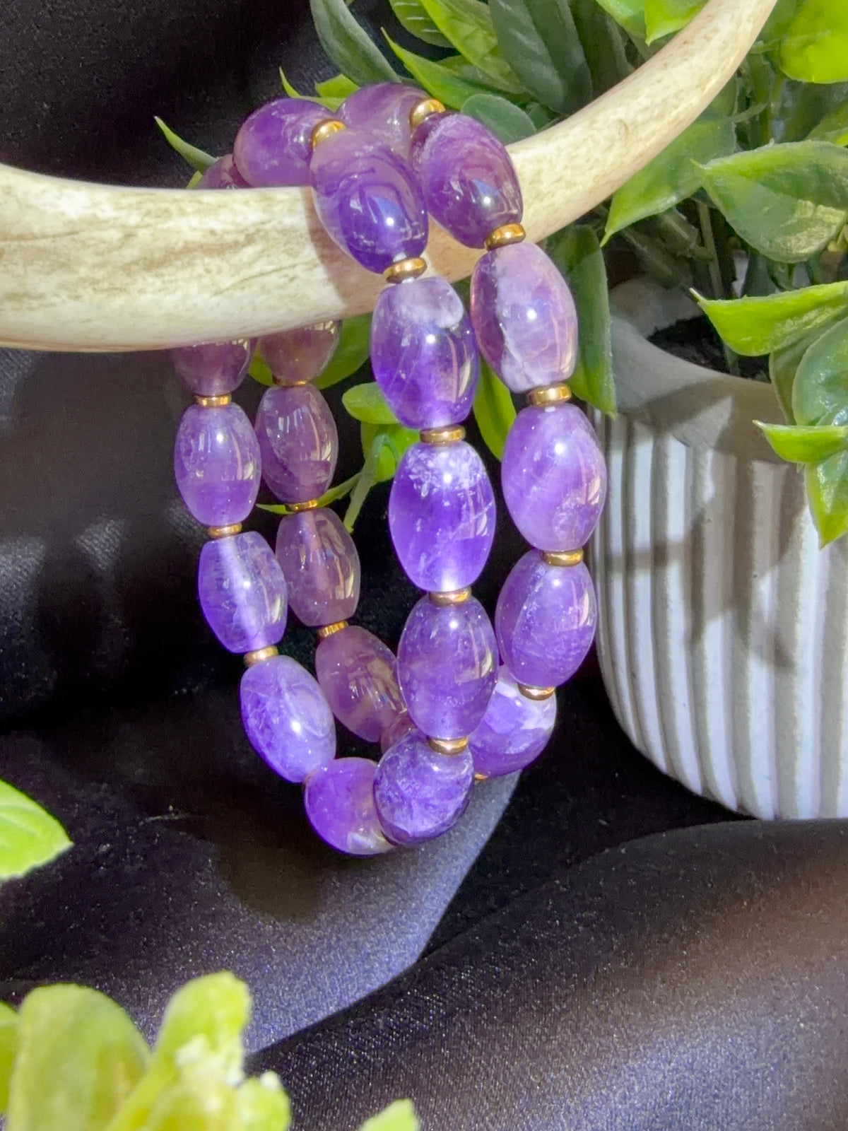 Amethyst Tapered Barrel Bracelet