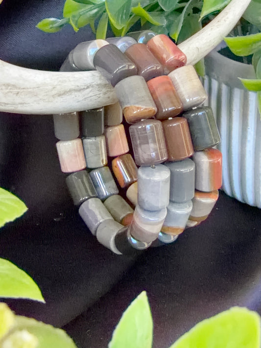 Polychrome Jasper Barrel Bracelets
