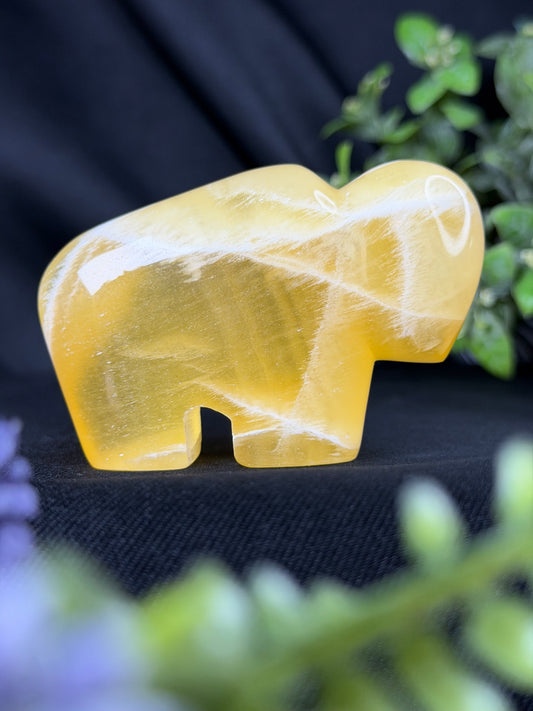 Orange Calcite Bison - medium